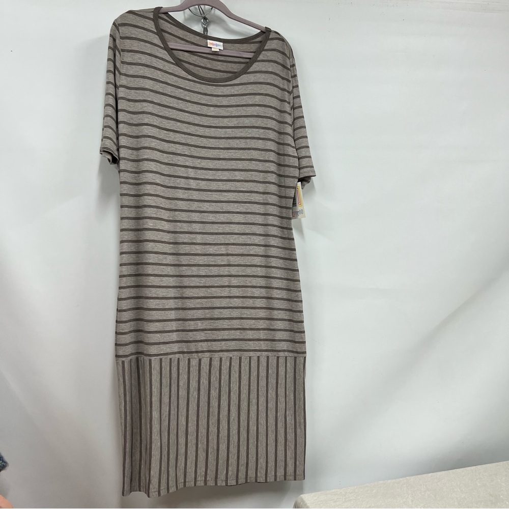NWT LuLaRoe plus size 3x Julia t-shirt dress striped